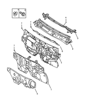 Запчасти Geely Emgrand X7 Поколение I — рестайлинг II (2018)  — Перегородка (панель) моторного отсека (1) — схема