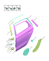 Запчасти Geely Emgrand 7 Поколение IV (2021)  — Задние двери — схема