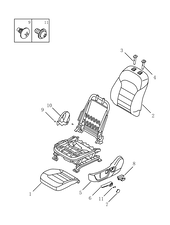 Сиденье переднее левое (FE-7JD, 6 DIRECTIONS MANUAL、SUPPLIER CODE: 574321) Geely GS — схема