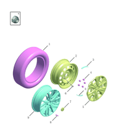 Запчасти Geely Emgrand 7 Поколение IV (2021)  — Колесные диски стальные (штампованные), алюминиевые (литые) и шины (GS&GC) — схема