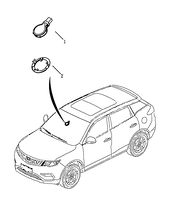Запчасти Geely Atlas Поколение I (2016)  — Блок управления кузовом, датчик дождя и давления в шинах (1) — схема