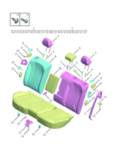 Запчасти Geely Coolray Поколение I — рестайлинг (2022)  — Заднее сиденье (SX11-A3、GF) — схема