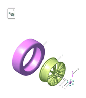 Колесные диски стальные (штампованные), алюминиевые (литые) и шины Geely Tugella — схема