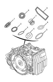 Запчасти Geely Emgrand GT Поколение I (2015)  — Прокладки, сальники, пробка АКПП — схема