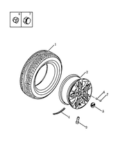 Запчасти Geely Emgrand 7 Поколение II — рестайлинг (2016)  — Колесные диски стальные (штампованные), алюминиевые (литые) и шины — схема