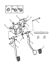 Педали тормоза, сцепления и датчик стоп-сигнала (5MT) Geely Emgrand 7 — схема