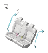 Запчасти Geely Tugella Поколение I — рестайлинг (2022)  — Ремни и замки безопасности задних сидений — схема