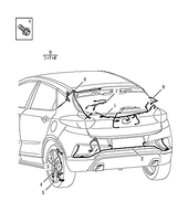Запчасти Geely GS Поколение I (2017)  — Проводка задней части кузова (датчика парковки, фар) — схема