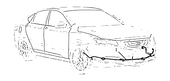 Запчасти Geely Emgrand GT Поколение I (2015)  — Камера фронтальная и жгут проводов передний (CONFORTABLE/FLAGSHIP VERSION) — схема