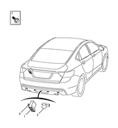 Запчасти Geely Emgrand GT Поколение I (2015)  — Камера заднего вида и датчики парковки (парктроники) (STANDARD VERSION) — схема