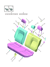 Запчасти Geely Emgrand 7 Поколение IV (2021)  — Заднее сиденье (GK, SUPPLIER CODE: 574244) — схема