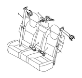 Запчасти Geely Emgrand X7 Поколение I — рестайлинг II (2018)  — Ремни и замки безопасности задних сидений (2) — схема