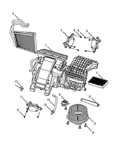 Запчасти Geely Emgrand GT Поколение I (2015)  — Отопитель салона и салонный фильтр (4G24, 4T18; SUPPLIER CODE: 230040) — схема