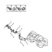 Горловина заливная топливного бака (бензобака) и трубка датчика утечки топлива (2) Geely Emgrand X7 — схема