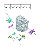 Запчасти Geely Tugella Поколение I (2019)  — Опоры двигателя — схема