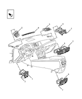 Запчасти Geely Emgrand GT Поколение I (2015)  — Решетка воздуховода (дефлектор) — схема