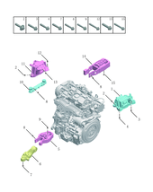Запчасти Geely Monjaro Поколение I (2021)  — Опоры двигателя — схема