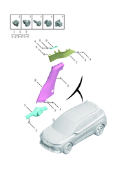 Запчасти Geely Coolray Поколение I — рестайлинг (2022)  — Отделка задних стоек кузова (SX11-A3) — схема