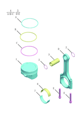 Запчасти Geely Monjaro Поколение I (2021)  — Поршень и шатуны — схема
