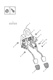 Запчасти Geely GS Поколение I — рестайлинг (2019)  — Педаль тормоза (6MT) — схема
