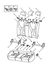 Заднее сиденье (STANDARD/CONFORTABLE VERSION型) Geely Emgrand GT — схема
