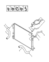 Запчасти Geely Emgrand X7 Поколение I — рестайлинг II (2018)  — Патрубки и шланги радиатора (1) — схема