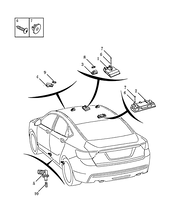 Запчасти Geely Emgrand GT Поколение I (2015)  — Плафоны внутренного (интерьерного) освещения (STANDARD VERSION、W/O SUNROOF) — схема