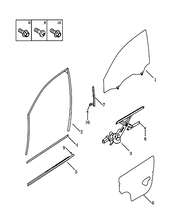 Стекла и стеклоподъемники передних дверей (2) Geely Emgrand X7 — схема