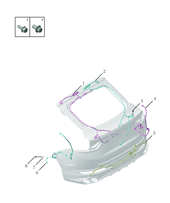 Запчасти Geely Tugella Поколение I (2019)  — Проводка задней части кузова (датчика парковки, фар) — схема