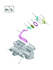 Радиатор отопителя (SX11-A3) Geely Coolray — схема