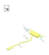 Запчасти Geely Tugella Поколение I — рестайлинг (2022)  — Глушитель (4WD) — схема