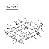 Запчасти Geely Emgrand X7 Поколение I — рестайлинг II (2018)  — Панель, обшивка и комплектующие крыши (потолка) (2) — схема