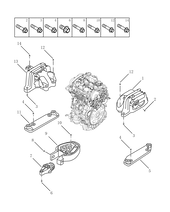 Опоры двигателя (2) Geely Atlas Pro — схема
