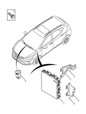 Запчасти Geely GS Поколение I — рестайлинг (2019)  — Блок управления кузовом, датчик дождя и давления в шинах (FE-7JD) — схема