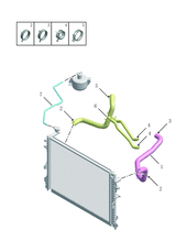 Патрубки и шланги радиатора (CVT) Geely Emgrand 7 — схема