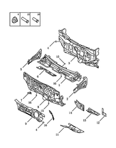 Перегородка (панель) моторного отсека Geely Coolray — схема