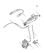 Запчасти Geely GS Поколение I — рестайлинг (2019)  — Ручки и замки двери передней (FE-7JD) — схема