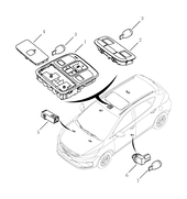 Запчасти Geely GS Поколение I — рестайлинг (2019)  — Плафоны внутренного (интерьерного) освещения (FE-7JD) — схема