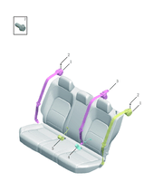 Ремни и замки безопасности задних сидений (NOT(MIDDLE EAST)) Geely Emgrand 7 — схема