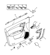 Запчасти Geely Emgrand X7 Поколение I — рестайлинг II (2018)  — Обшивка и комплектующие передних дверей (3) — схема
