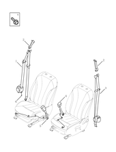 Ремни безопасности и их крепежи для передних сидений Geely Coolray — схема