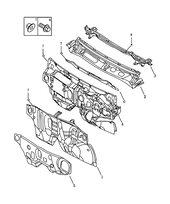 Перегородка (панель) моторного отсека (3) Geely Emgrand X7 — схема