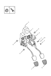 Запчасти Geely GS Поколение I — рестайлинг (2019)  — Педаль тормоза (FE-7JD, 6MT) — схема