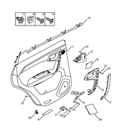 Обшивка и комплектующие задних дверей (2) Geely Emgrand X7 — схема