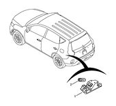 Запчасти Geely Emgrand X7 Поколение I — рестайлинг II (2018)  — Плафон освещения багажного отсека (багажника) и подсветка номерного знака (1) — схема