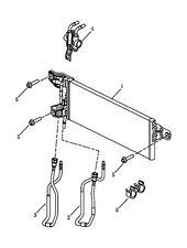 Радиатор масляный (JLE-4G18TD-B06) Geely Atlas — схема