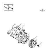 Компрессор и трубки кондиционера (2) Geely Emgrand X7 — схема