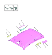 Запчасти Geely Emgrand 7 Поколение IV (2021)  — Панель, обшивка и комплектующие крыши (потолка) (GS/GC, W/O SUNROOF) — схема