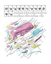Запчасти Geely Tugella Поколение I (2019)  — Передняя панель (торпедо) — схема