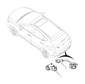 Камера заднего вида и датчики парковки (парктроники) (FE-7JD) Geely GS — схема